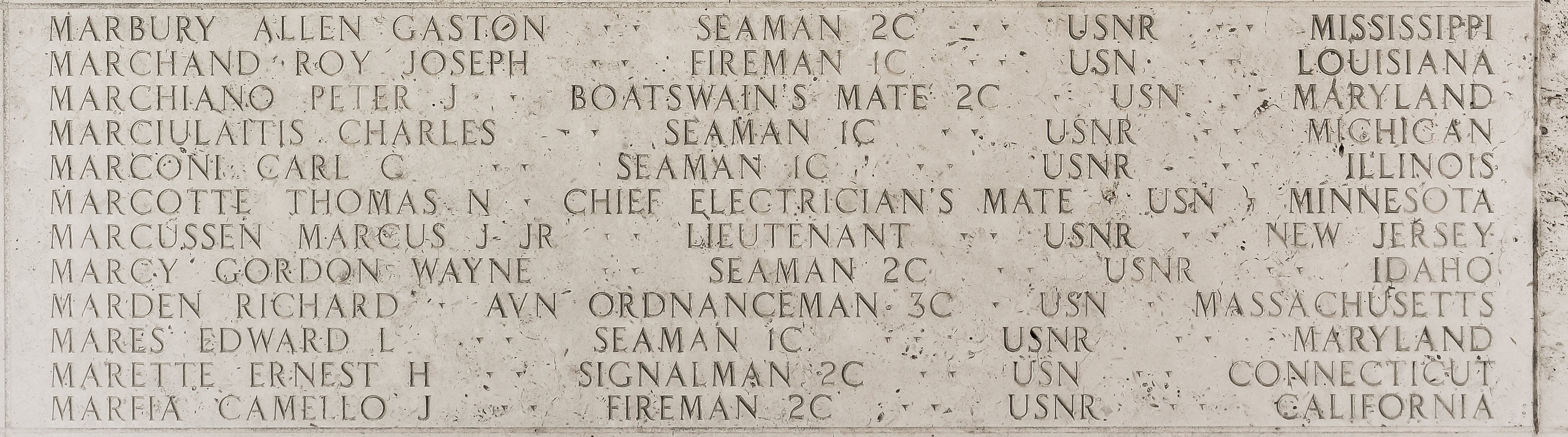 Richard  Marden, Aviation Ordnanceman Third Class